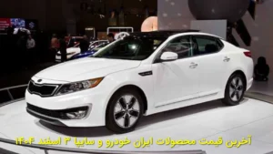 آخرین قیمت محصولات ایران خودرو و سایپا ۳ اسفند ۱۴۰۴