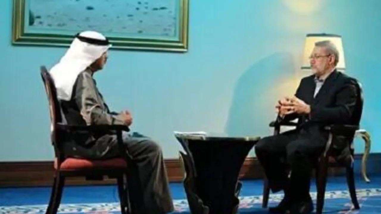 سکوت بحث برانگیز علی لاریجانی مقابل واژه «خلیج عربی» در مصاحبه با الجزیره + فیلم