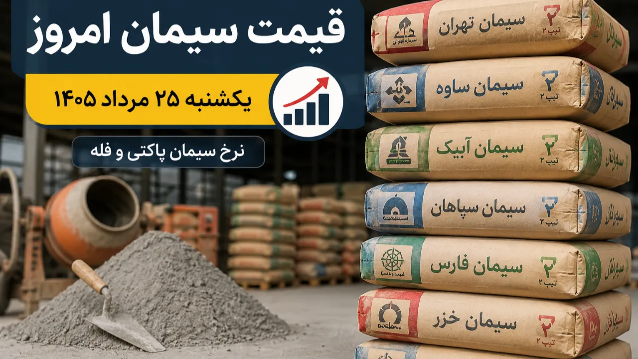 قیمت سیمان امروز یکشنبه 25 مرداد 1405؛ سیمان پاکتی و فله چند؟