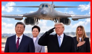 ظهور ناگهانی بمب‌افکن B-1 در مراسم دیدار ترامپ و رئیس‌جمهور چین + فیلم