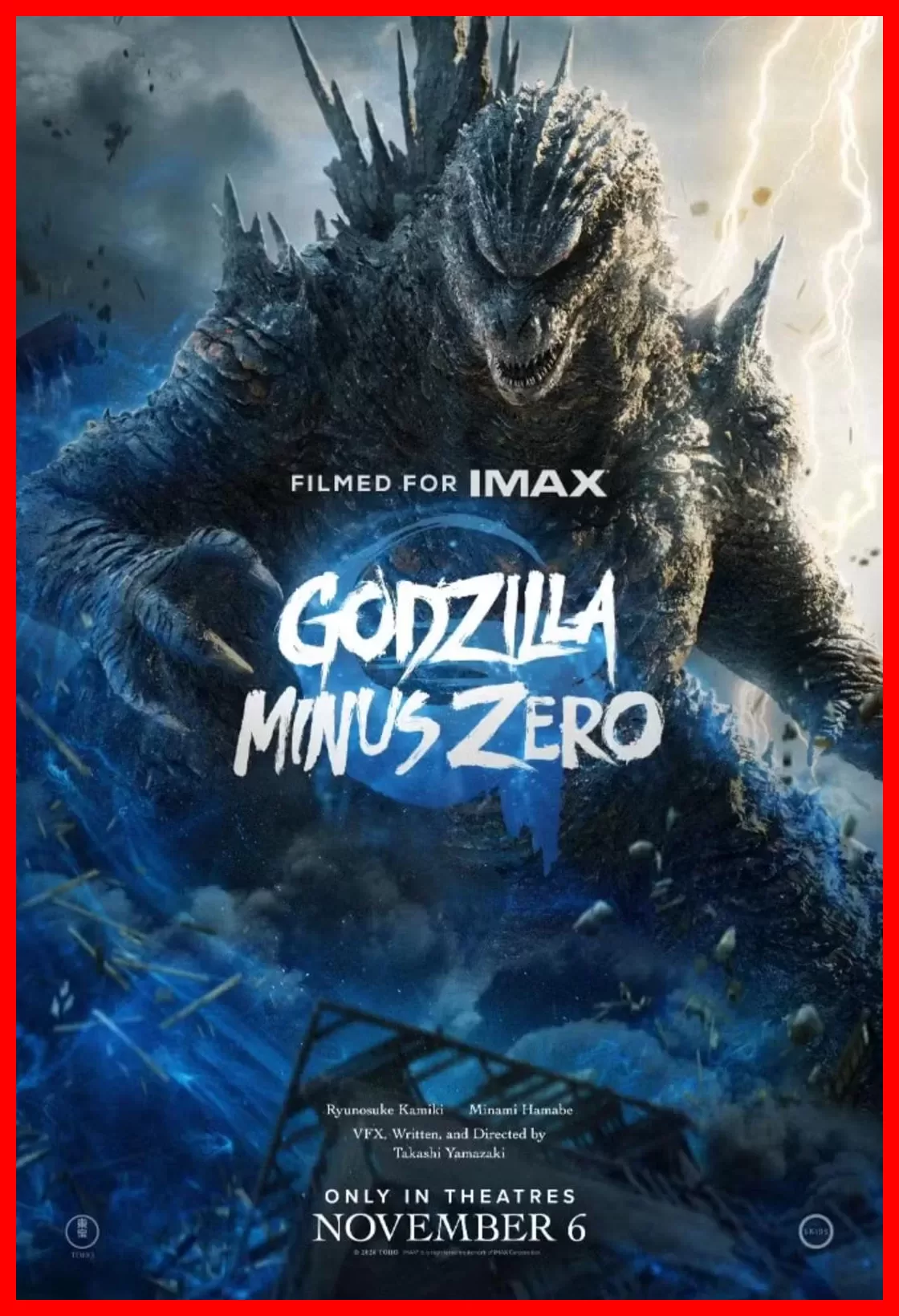 اژدهای گودزیلا (Godzilla) در میان رعد و برق و انرژی آبی