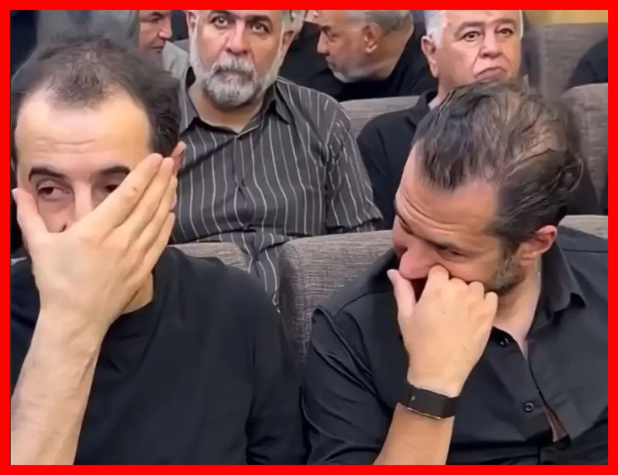 لحظه خنده خبرساز ایمان صفا و سیاوش خیرابی در مراسم ختم که همه را شگفت‌زده کرد!