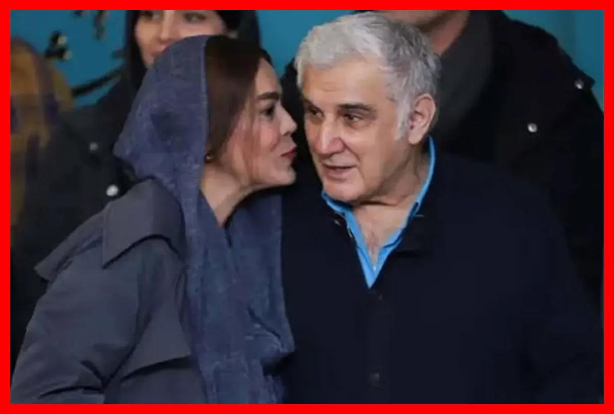 مهدی هاشمی در کنار همسر جوانش در یک شب خاطرهانگیز تئاتری